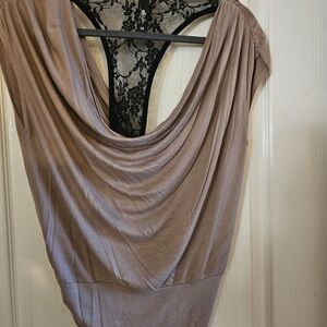 Chic Draped Blouse in Warm Tan